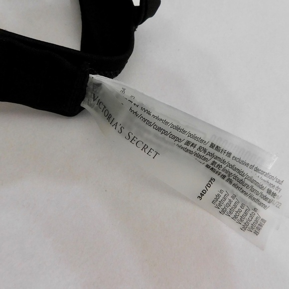 VICTORIA’S SECRET Black Bikini Set Top Bottoms Underwire Push Up 34D / Medium - Picture 11 of 16